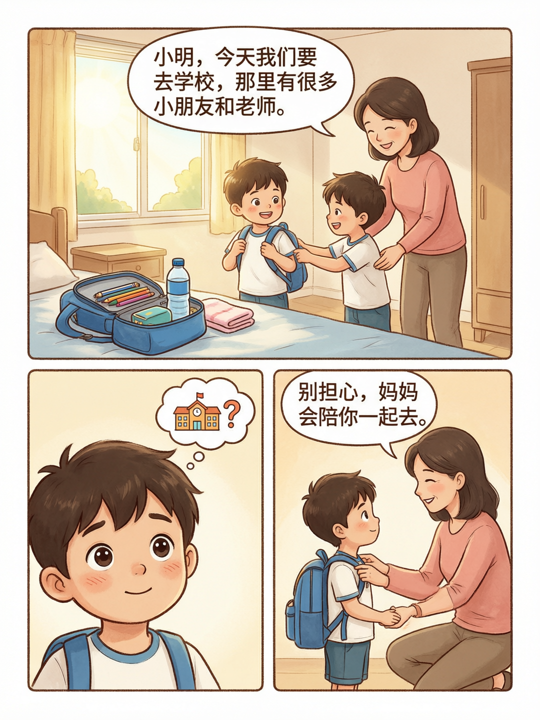 第一页:准备上学