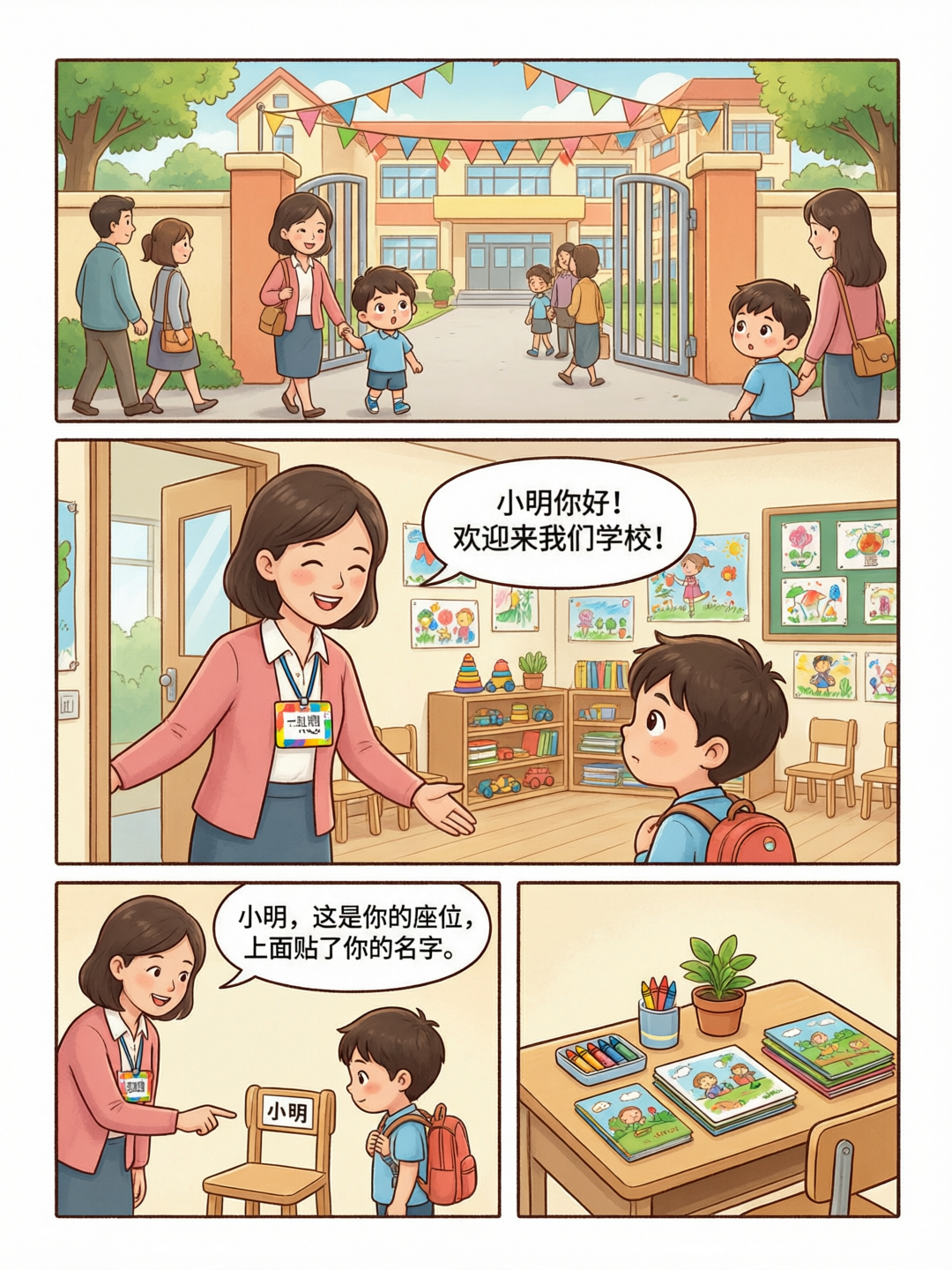第二页:来到学校